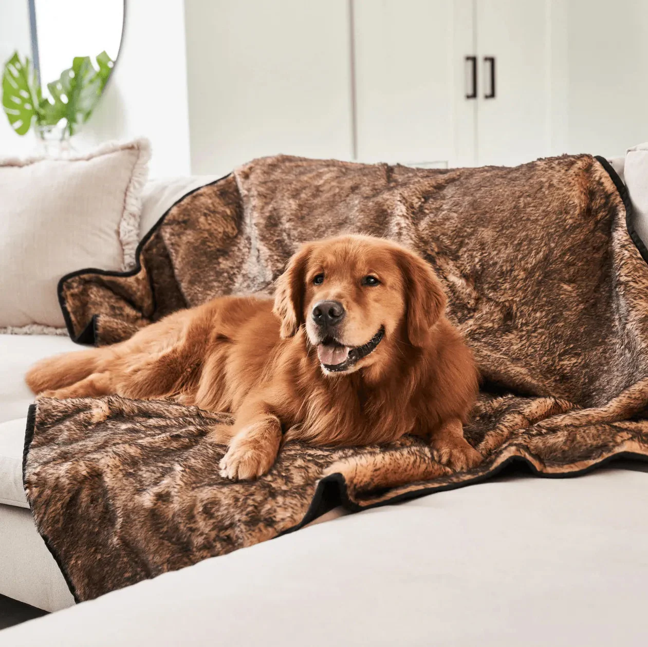 PupProtector™ Short Fur Waterproof Throw Blanket - Sable Tan - Image 2