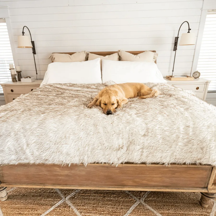 PupProtector™ Waterproof Throw Blanket - White with Brown Accents - Image 10