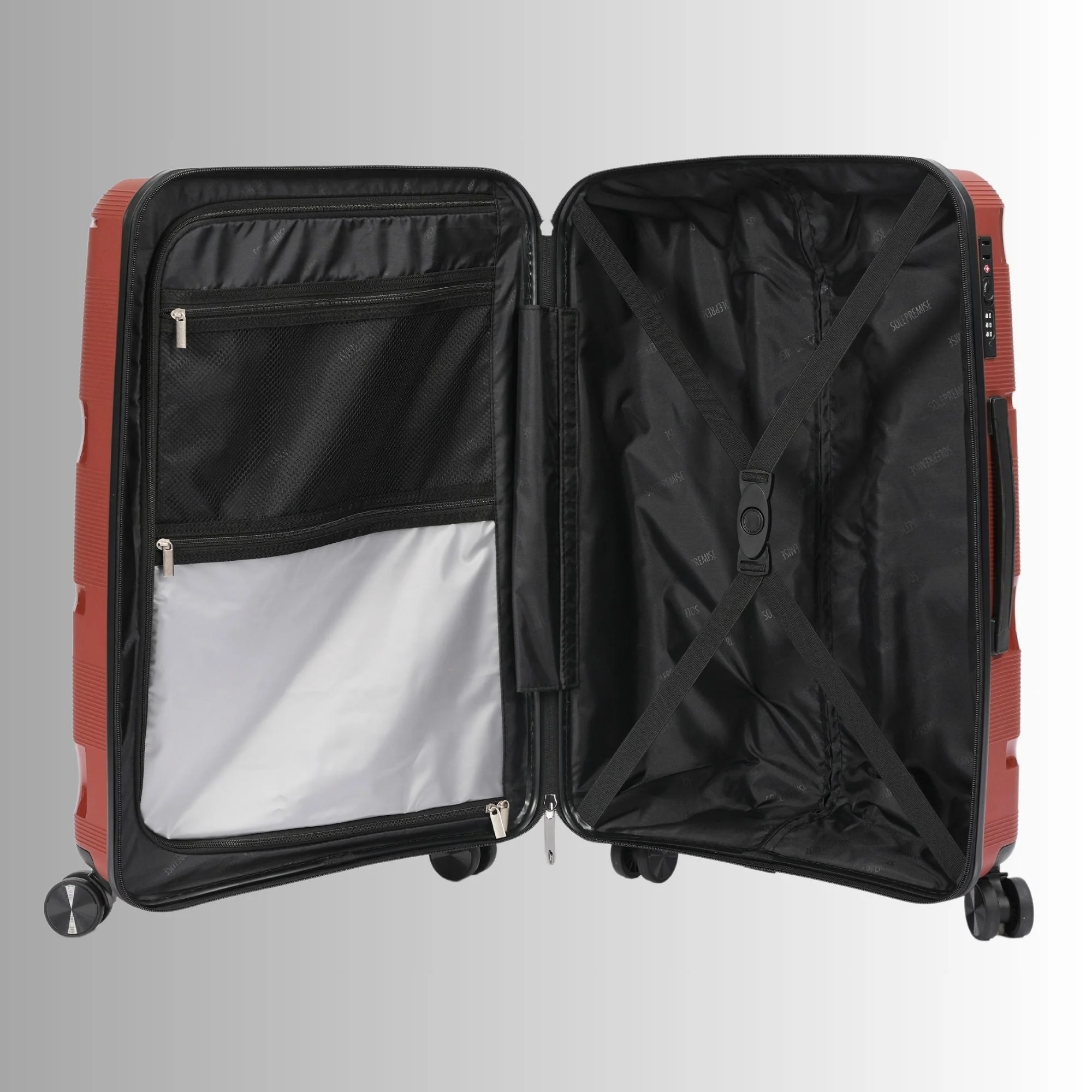 Red Roller 3 Piece Luggage Set - Image 6