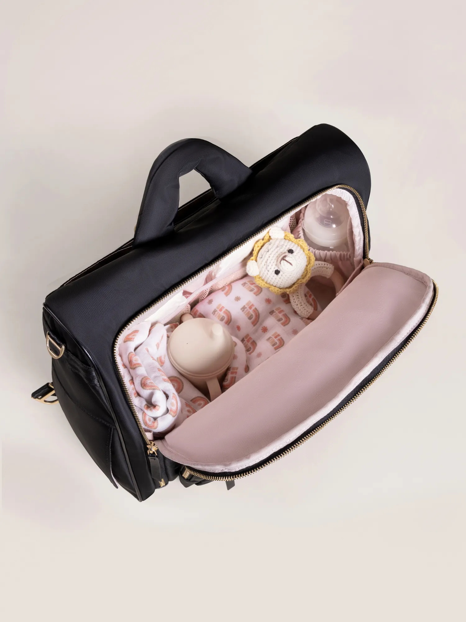 Satchel Black â 3-in-1 Stylish & Versatile Diaper Bag - Image 3