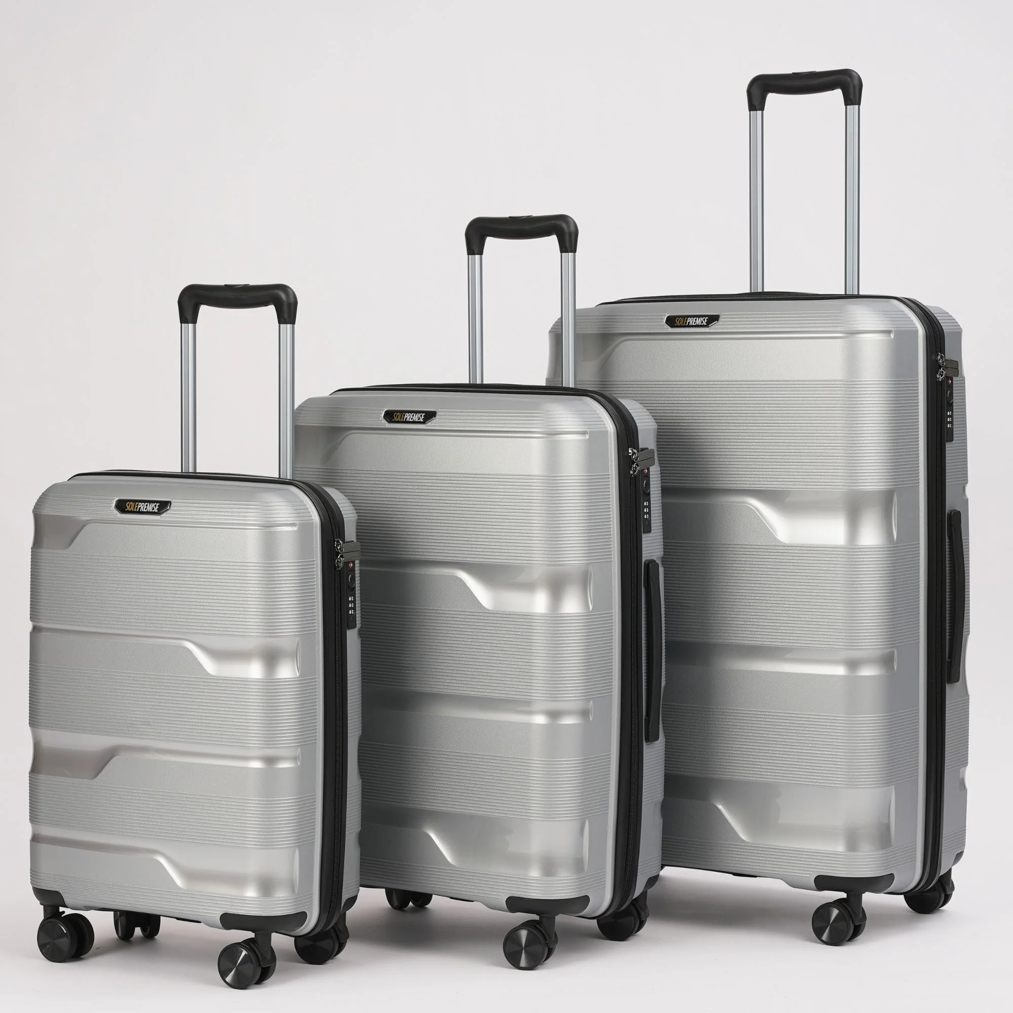 Silver Roller 3 Piece Luggage Set