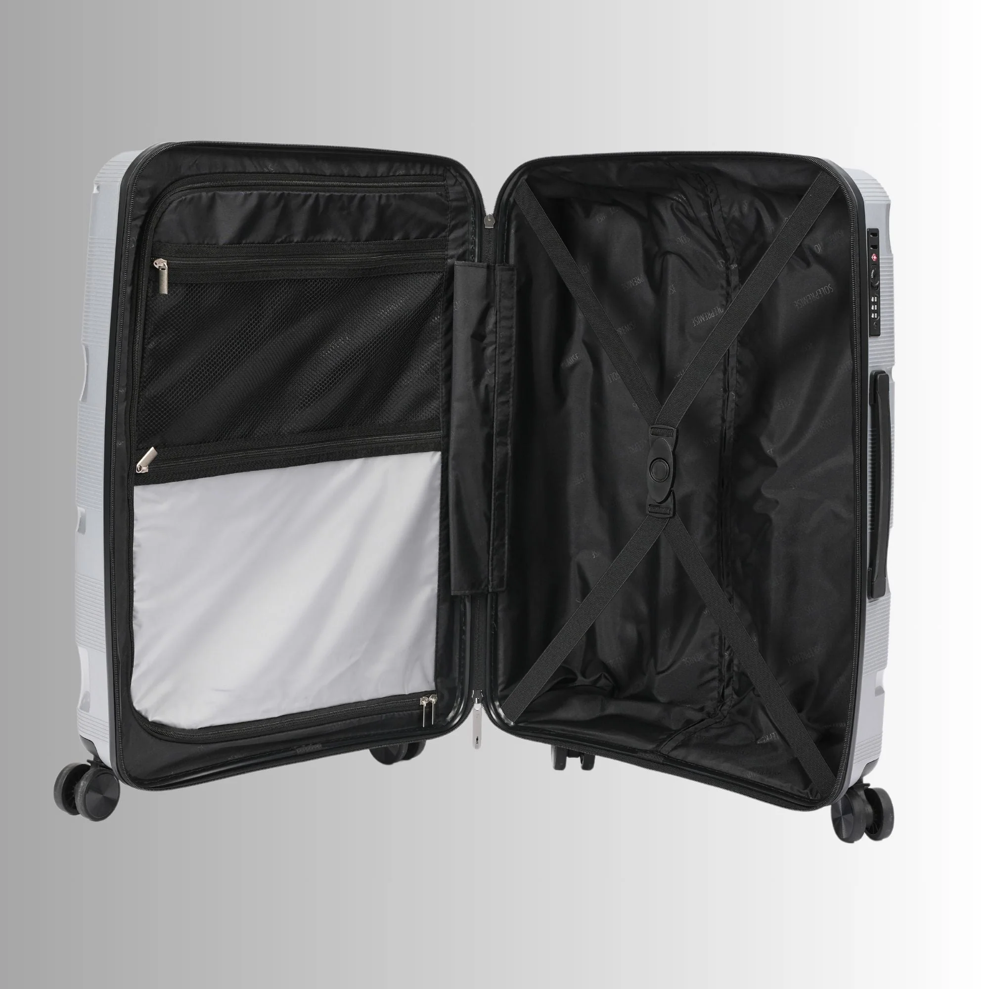 Silver Roller 3 Piece Luggage Set - Image 2