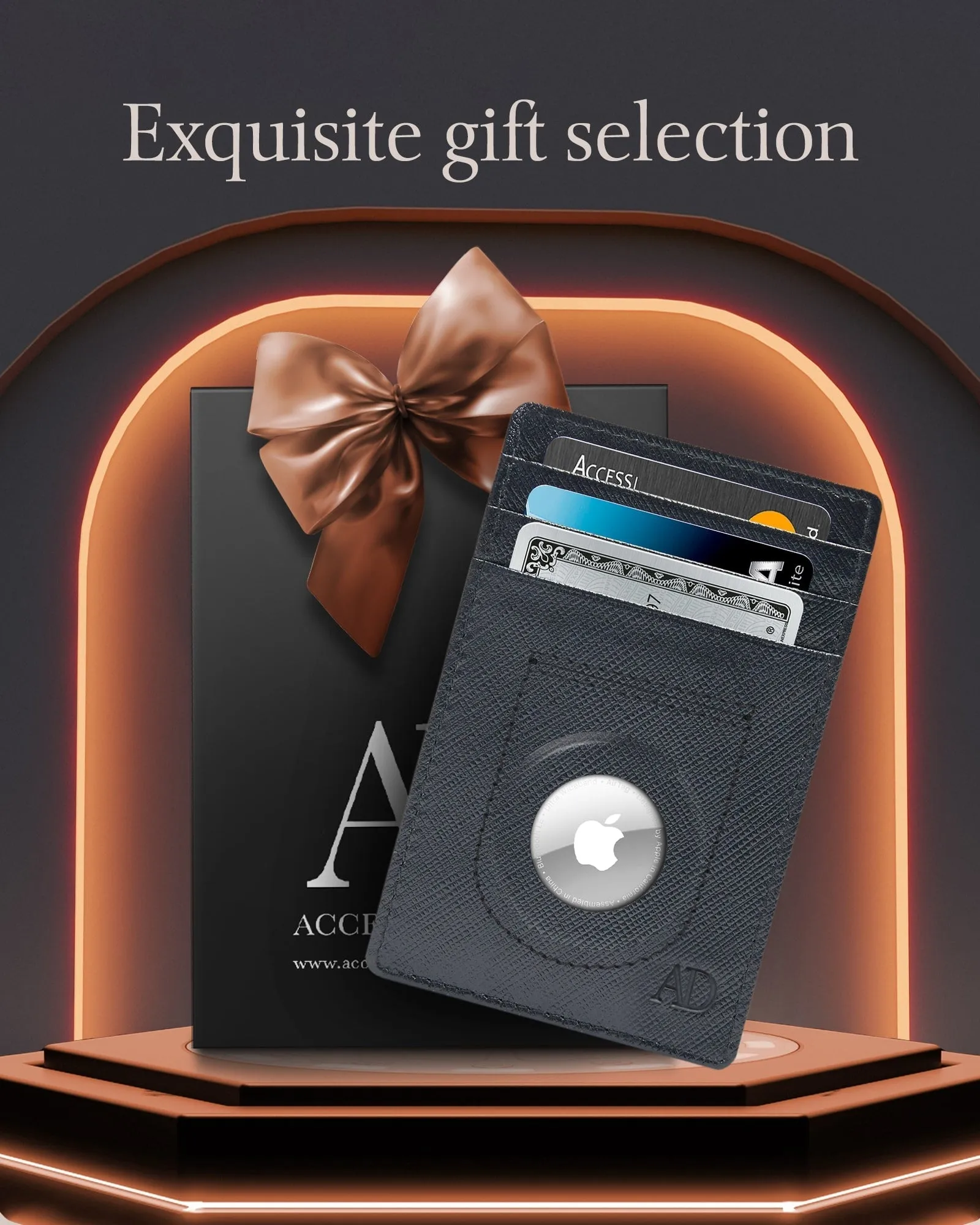 Leather Card Holder with Air Tag Holder - Image 22