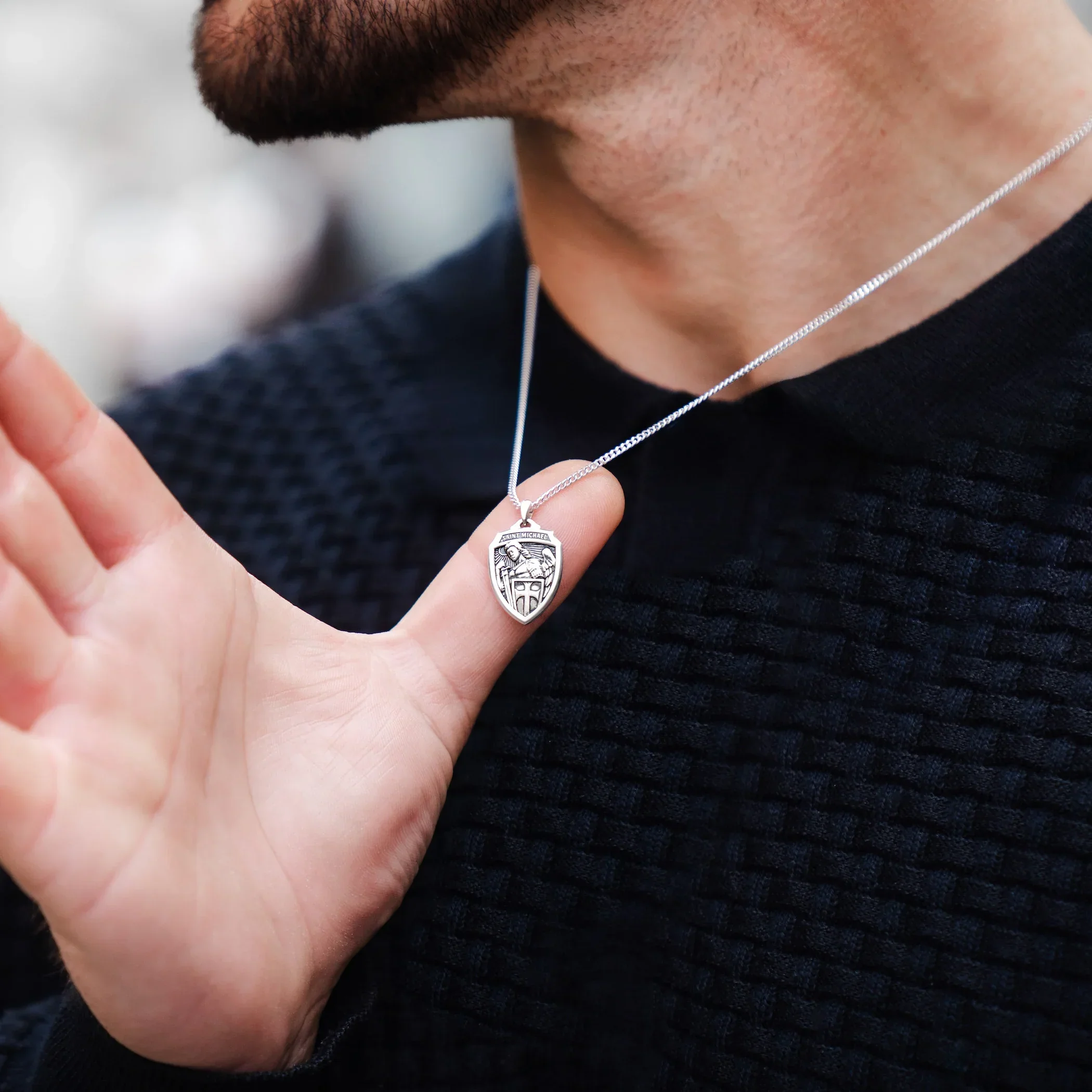 St. Michael Amulet - Sterling Silver - Image 5
