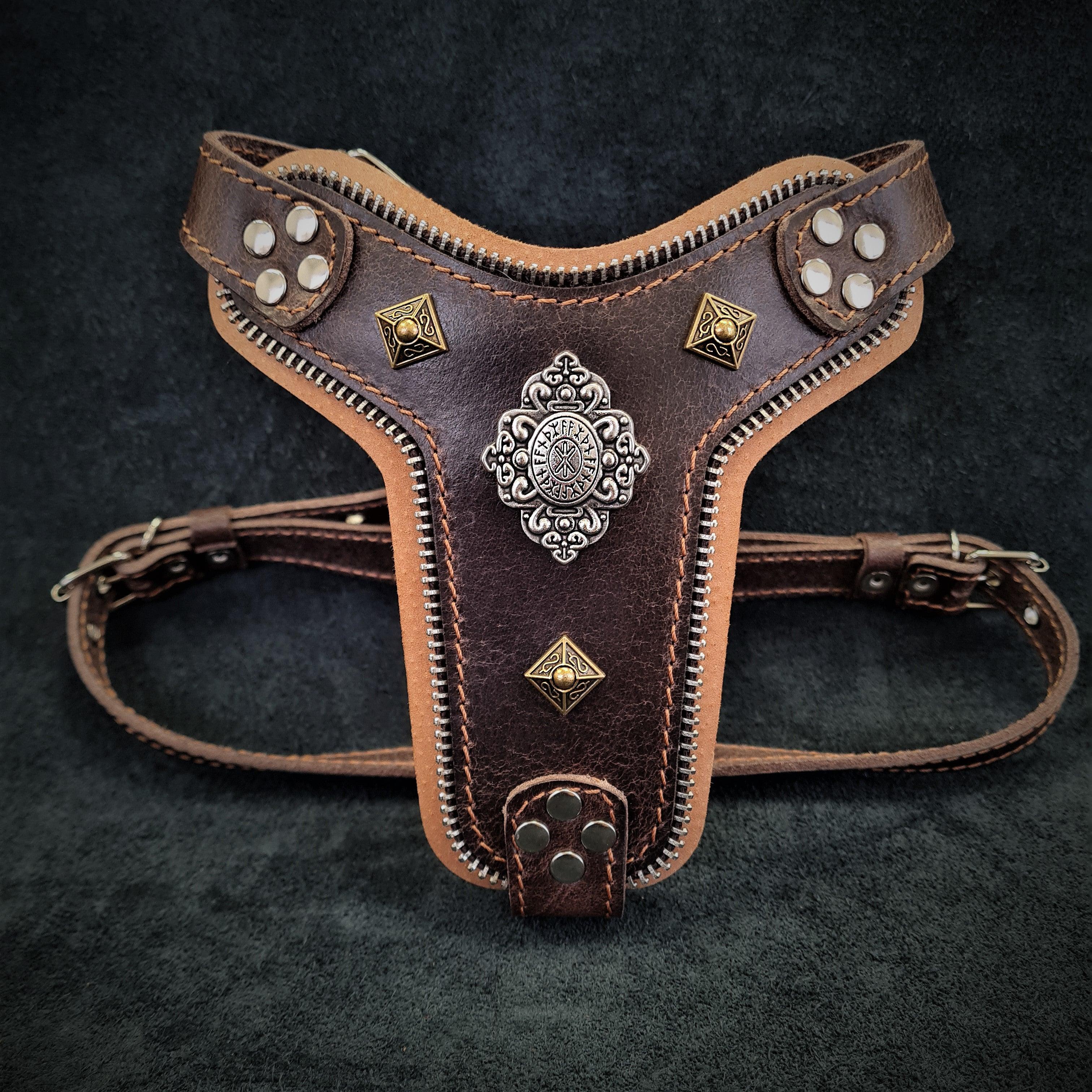 The "Aztec" Dog Harness Brown Small to Medium Breeds. Brown