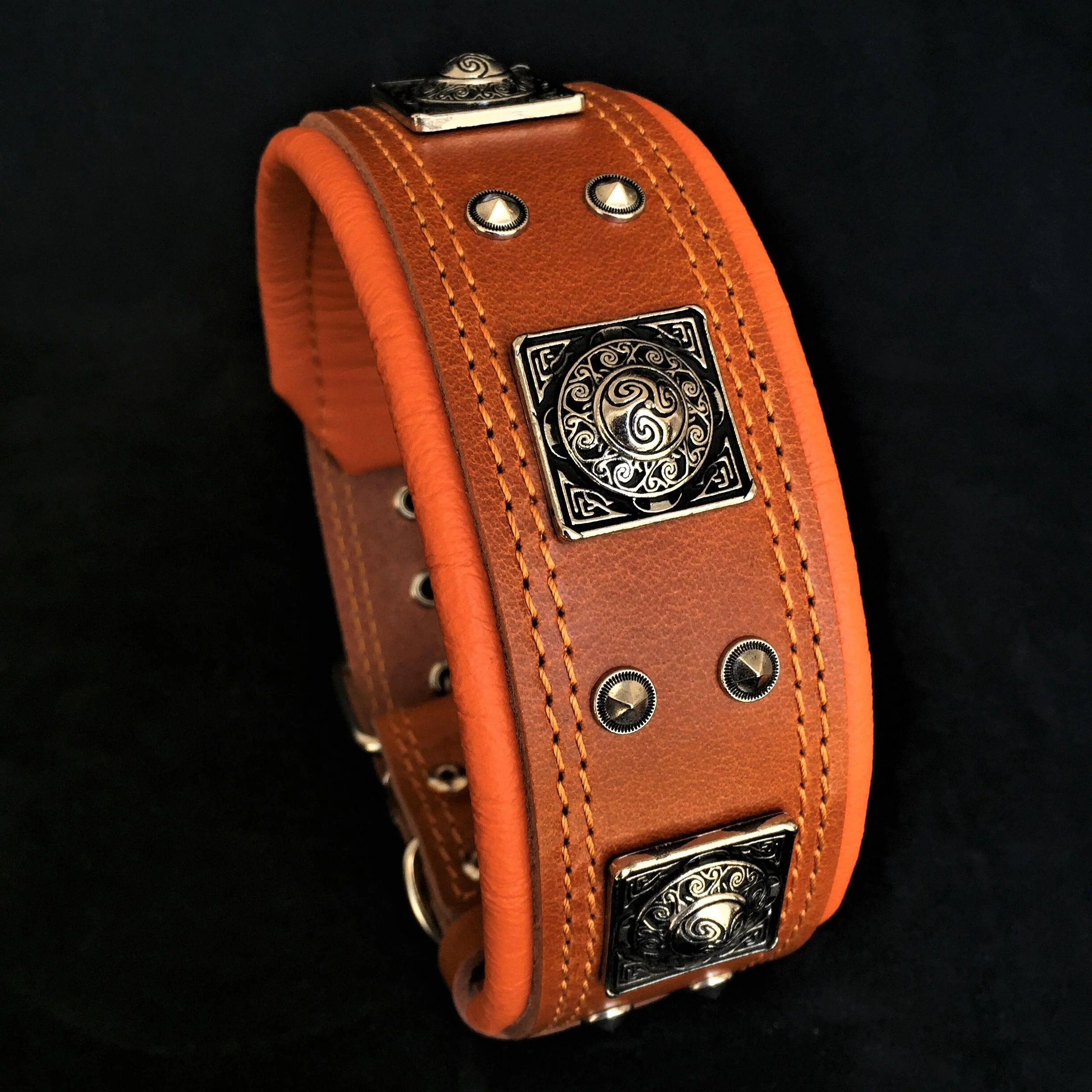 The "Eros" Dog Collar 2.5-inch Wide. Brown