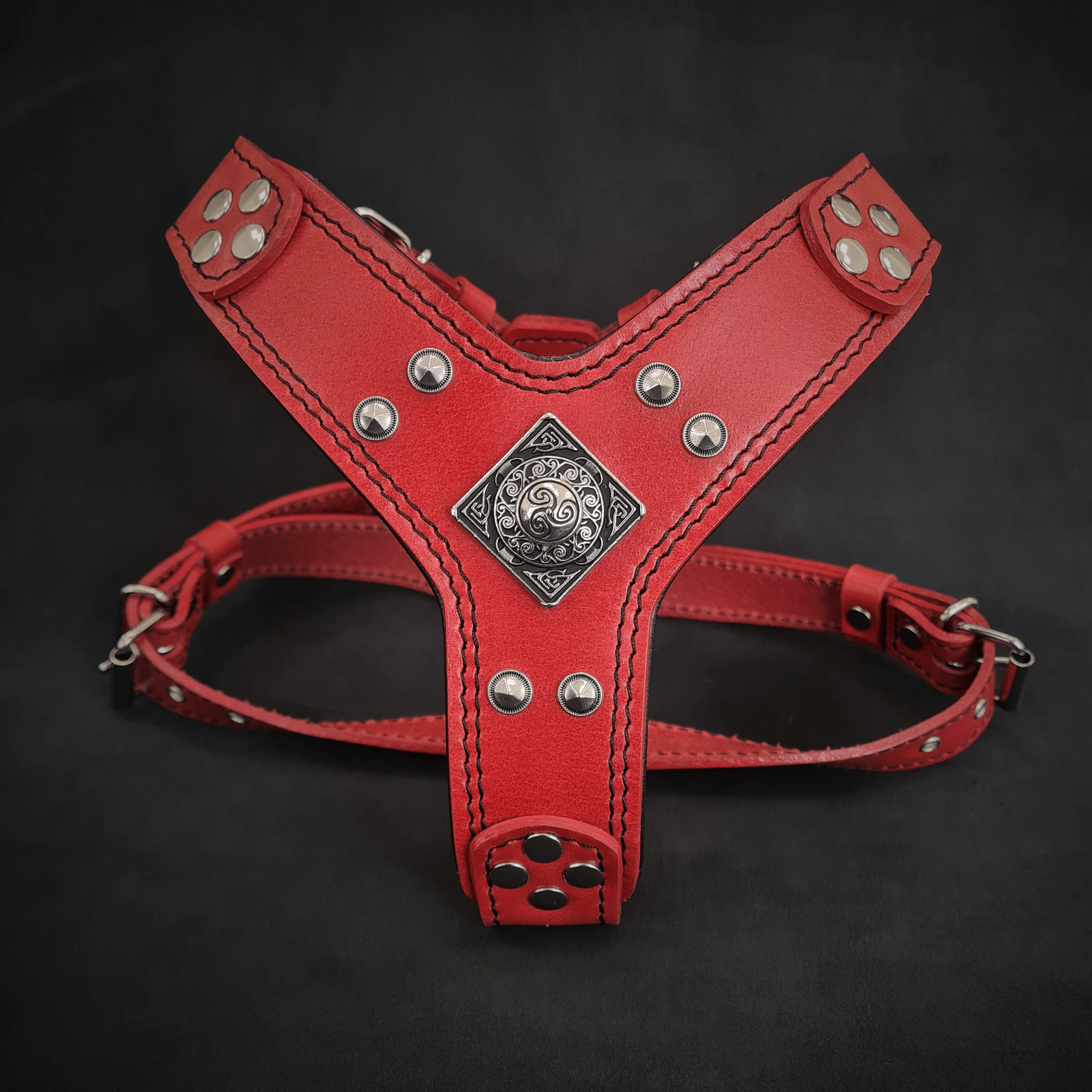 The "Eros" Dog Harness for Small to Medium Breeds. Red