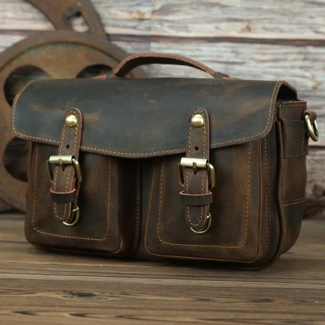 The Faust Leather Camera Bag | Crossbody Vintage Camera Messenger Bag - Image 2