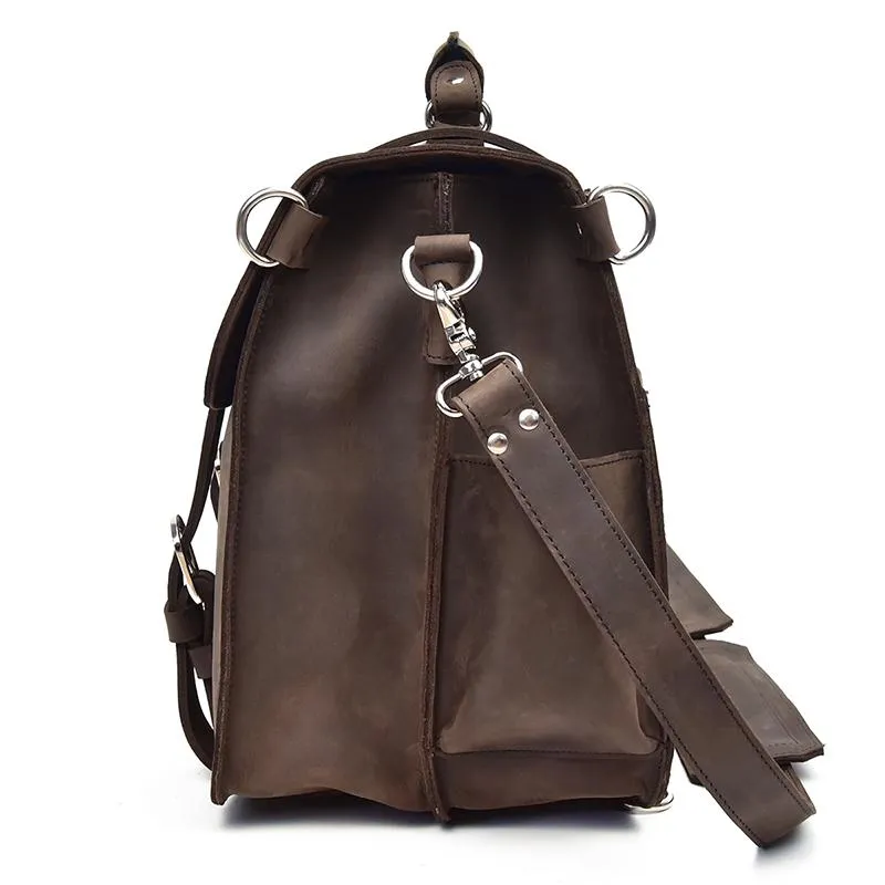 The Gustav Messenger Bag | Large Capacity Vintage Leather Messenger Bag - Image 20