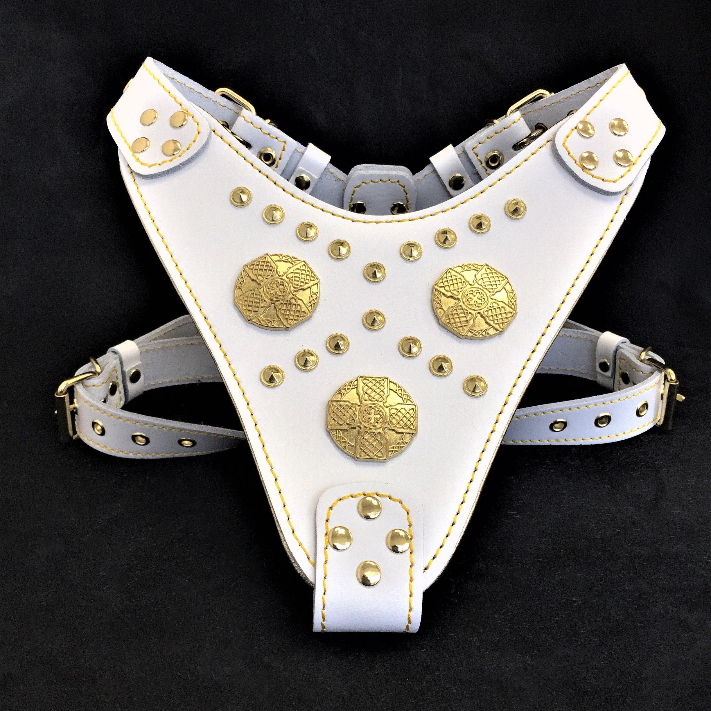 The "Maximus" Dog Harness. White