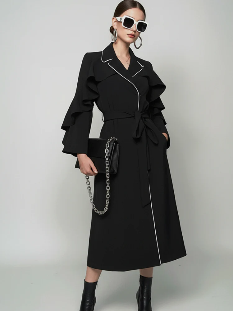 TRIBECA Ruffle Long Coat BYMANYC ® New York - Image 3