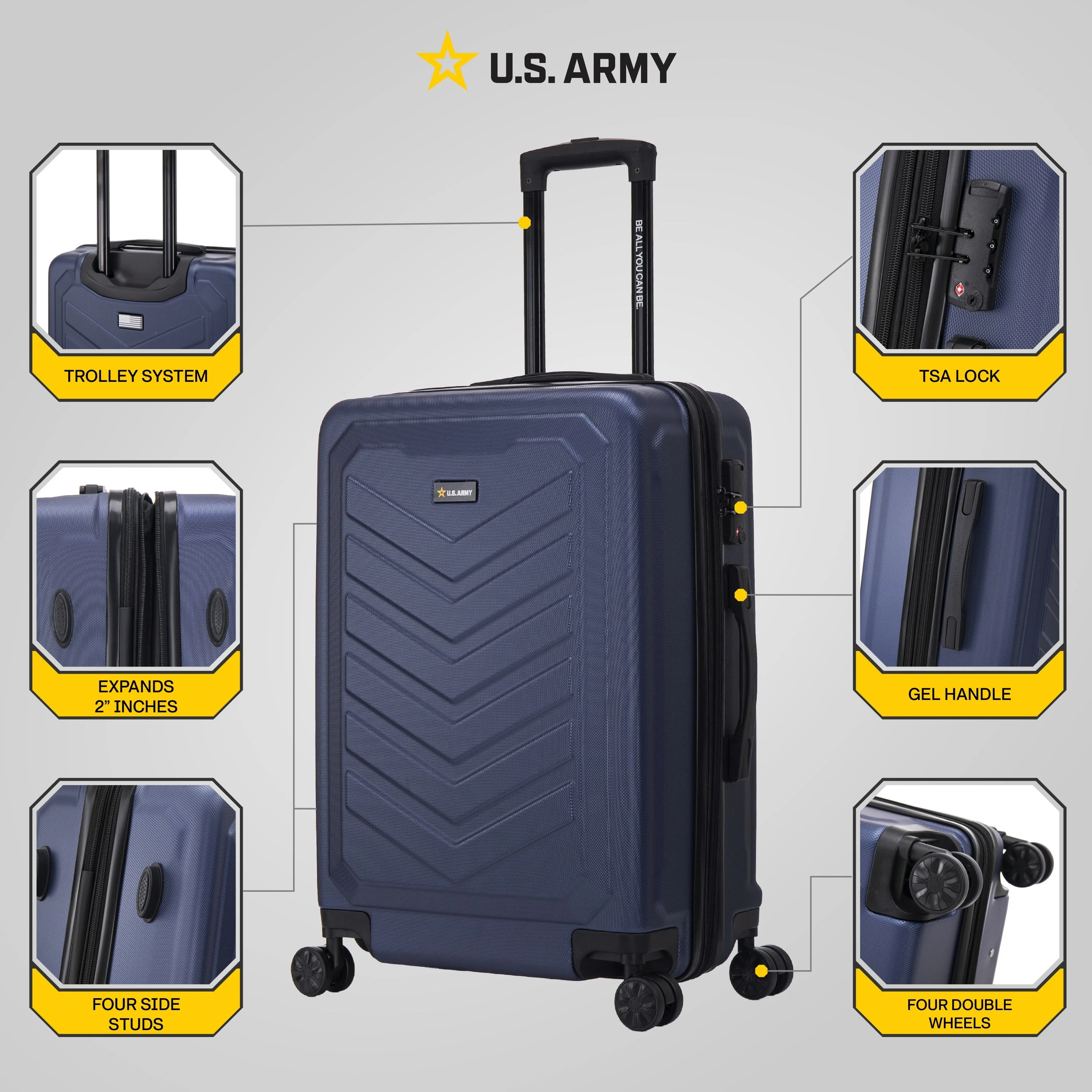 U.S. ARMY FOX PRO 24" Expandable Medium Suitcase with TSA Lock - Image 3