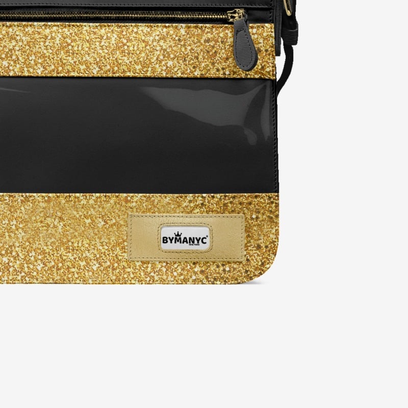 Vegan Gold Messenger Bag 16” | BYMANYC ® New York Luxe Metallic Edition - Image 3