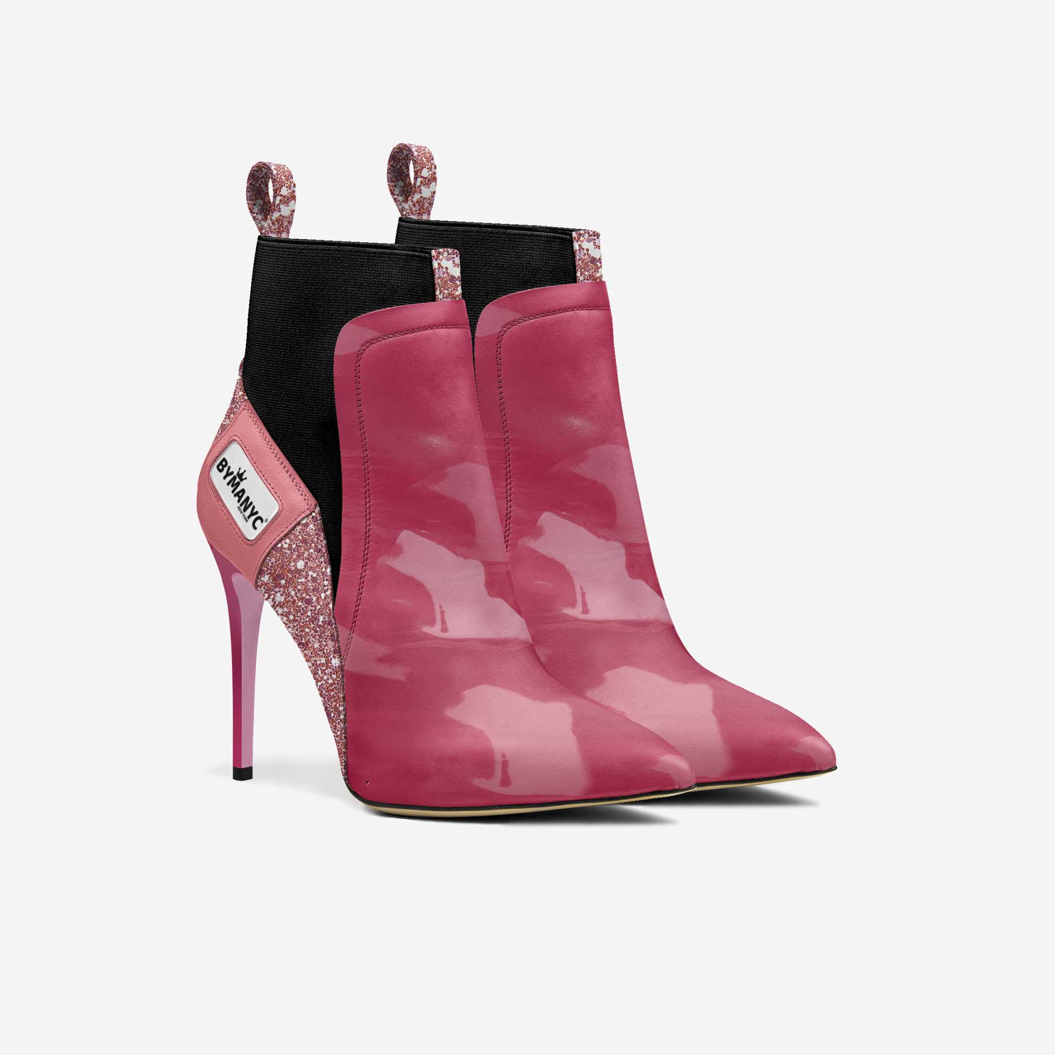 Vegan Heeled Shoe Women BYMANYC ® New York Soho Pink Blaze - Image 4