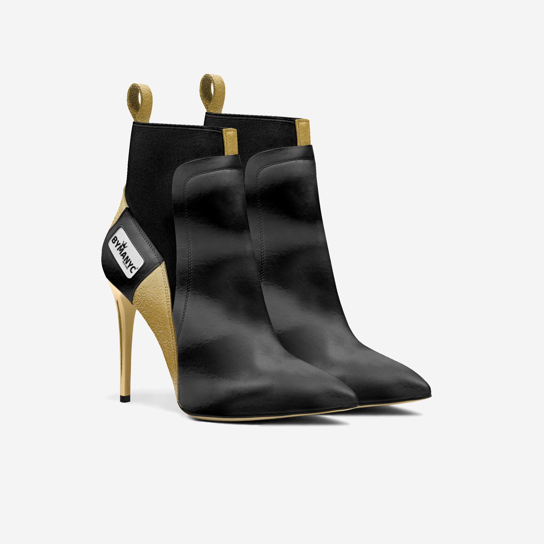 Vegan Heeled Shoe Women BYMANYC ® New York Tribeca Gold Flame - Image 2
