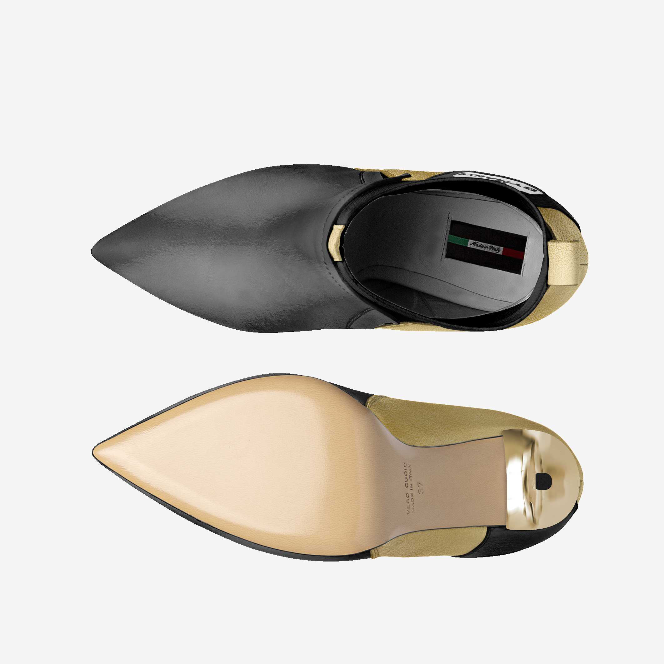 Vegan Heeled Shoe Women BYMANYC ® New York Tribeca Gold Flame - Image 4