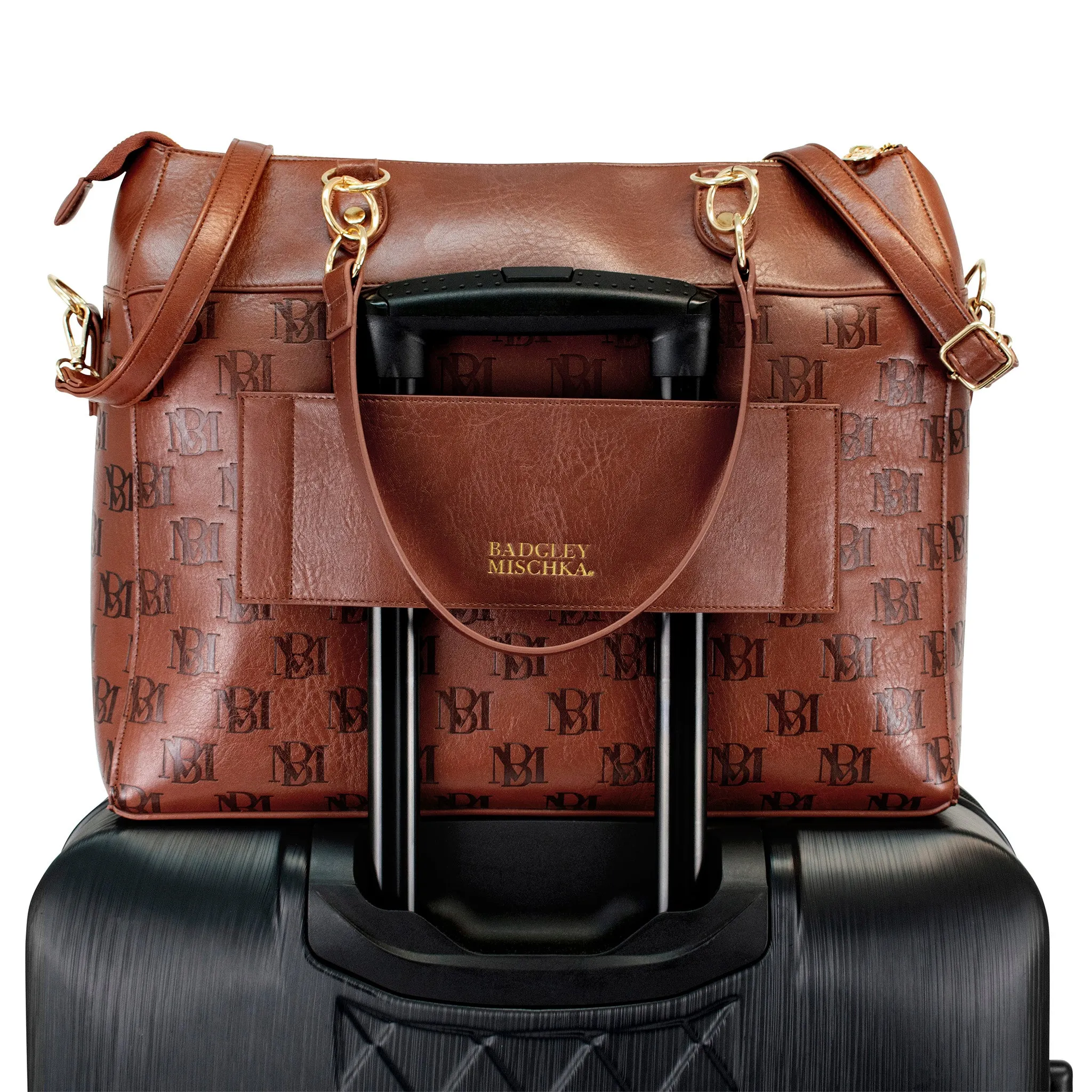 Madalyn Rustic Vegan Leather Weekender Tote Bag - Image 3