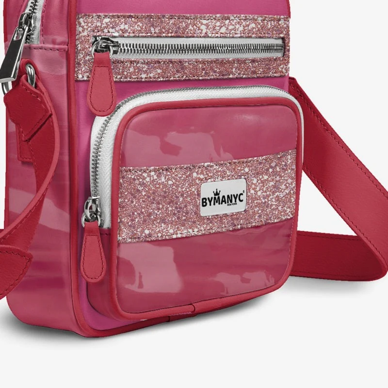 Vegan Pink Cross-Body Designer Shoulderbag | BYMANYC ® New York Luxury - Image 3
