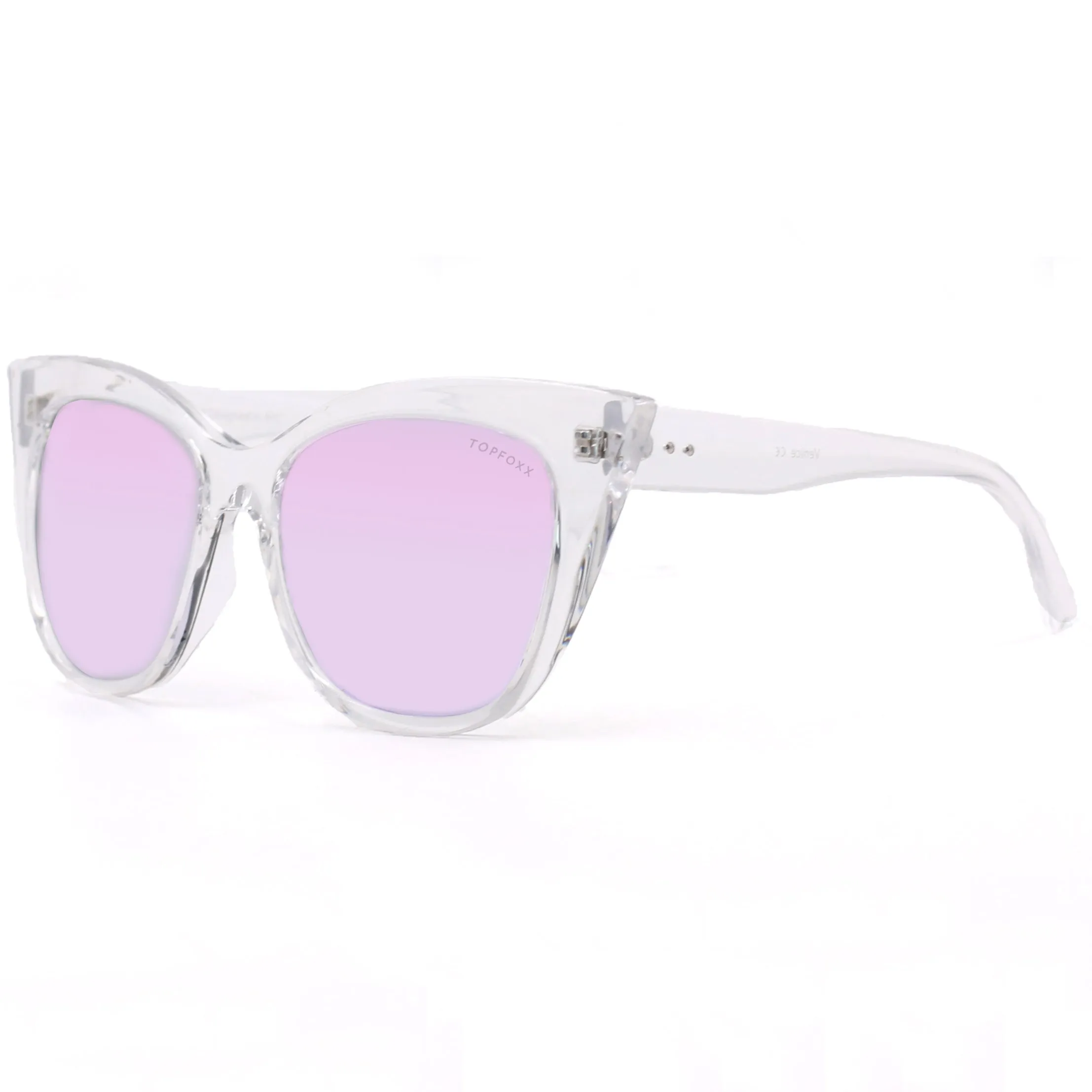 Venice Cateye Sunglasses - Clear Purple - Image 3