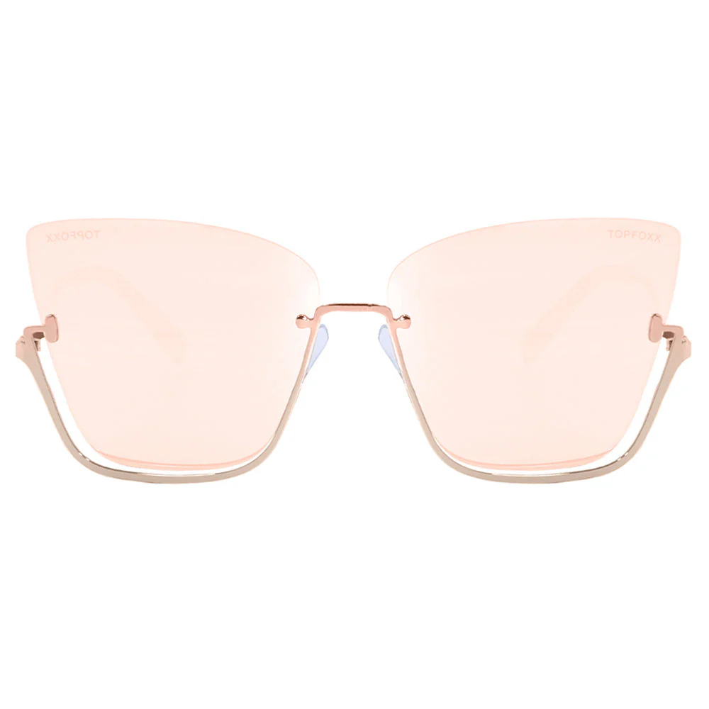 Vixen - Rosegold Frame Rosegold Lens Metal Cateye Sunglasses